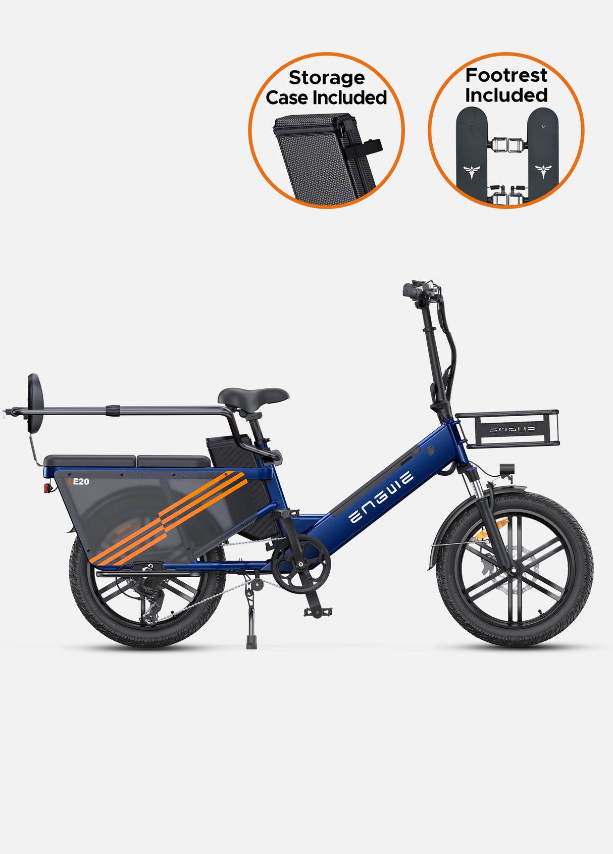 Storage case and footrest are included